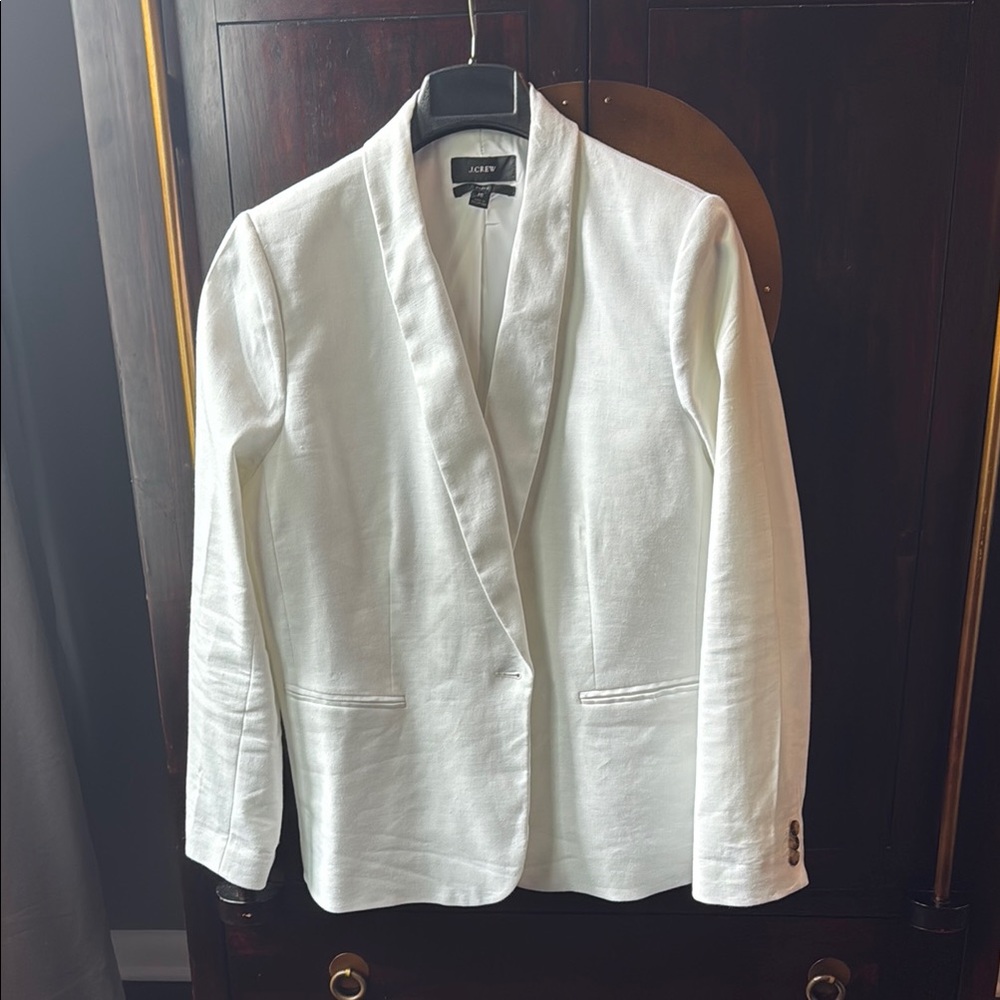 J. Crew White Linen Parke Blazer
